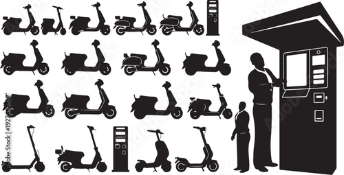 Business People Silhouettes in Various Professional Settings and Actions