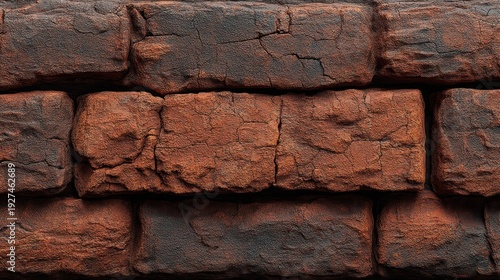 Textured Red Brick Wall with Unique Cracks and Weathered Finish for Backgrounds, Interiors, and Architectural Designs in Various Projects