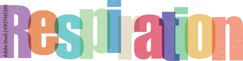 Respiration word art with colorful letters and 3d effect on transparent background, educational and science concept