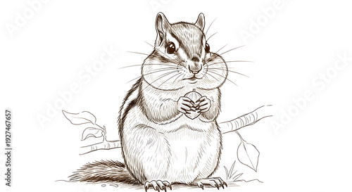 Wallpaper Mural Artistic depiction of a small chipmunk in a natural setting Torontodigital.ca