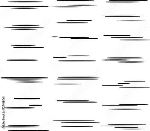 Abstract geometric patterns composed of horizontal lines and ellipses