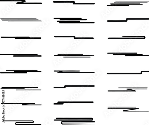 Abstract geometric line patterns with varying orientations and lengths