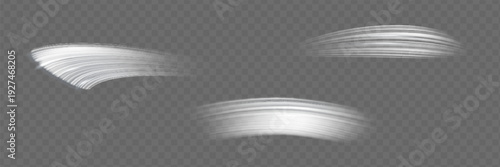 White glowing shiny lines effect vector background. Luminous white lines of speed. Light glowing effect. Light trail wave, fire path trace line and incandescence curve twirl.