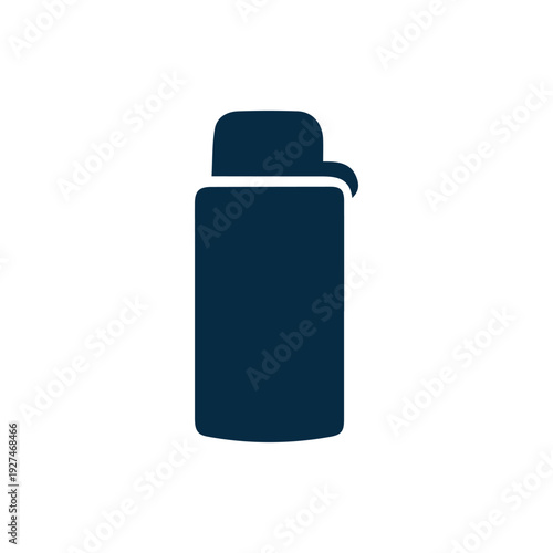 Minimalist Dark Blue Thermos Icon For Travel And Outdoor Adventures