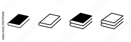 Book icon set. open book icon vector. ebook icon