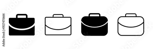 Briefcase icon set. suitcase icon. luggage symbol.