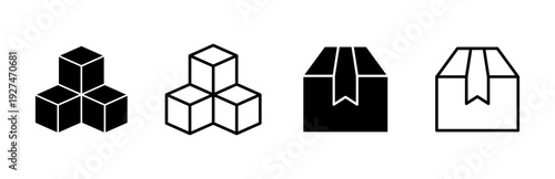 Box icon set. box vector icon, package, parcel