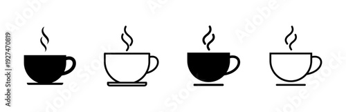Coffee cup icon set. cup a coffee icon vector.