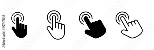 Hand cursor icon set. click icon vector. hand click. pointer