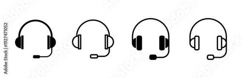 Headphone icon set. Headvector icon symbols
