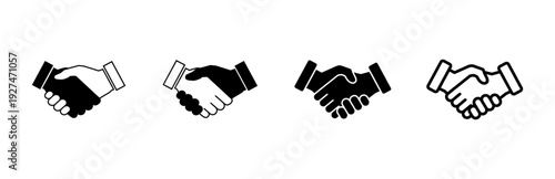Handshake icon set. business handshake. contact agreement