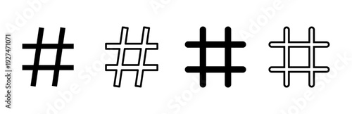 Hashtag icon set. hashtag symbol