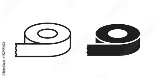 Tape icon. Outline and flat icons collection. EPS10