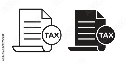 Tax icon. Outline and flat icons collection. EPS10