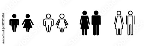Man and woman icon set. male and female symbol