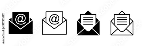 Mail icon set. email icon vector. E-mail icon. Envelope illustration