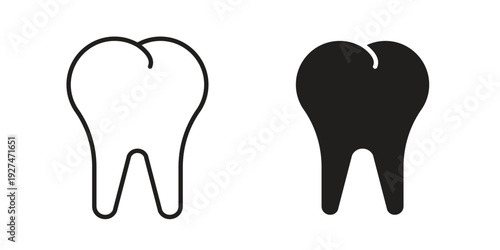 Teeth icon. Outline and flat icons collection. EPS10