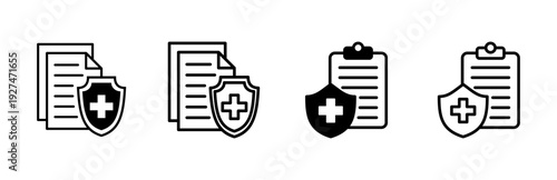 Medical insurance icon set. health insurance icon