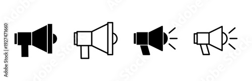Megaphone icon set. Loudspeaker icon vector.