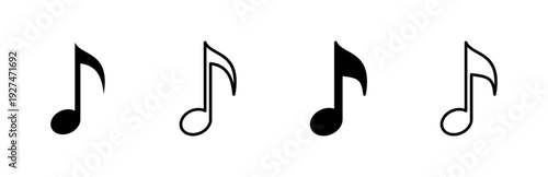 Music icon set. note music icon vector. tone icon