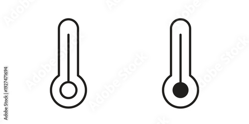 Temperature icon. Outline and flat icons collection. EPS10
