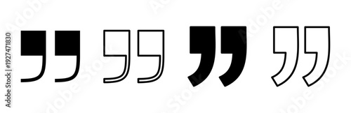 Quote icon set. Quotation mark symbol.