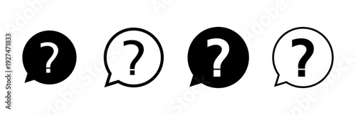 Question icon set. question mark icon vector.