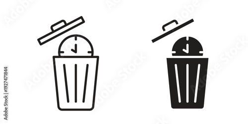 Time waste icon. Outline and flat icons collection. EPS10