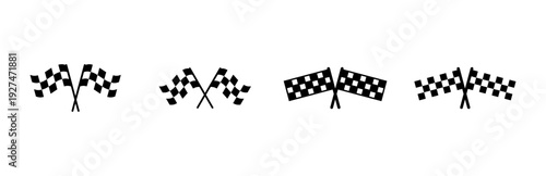 Racing flag icon set. race flag icon.Checkered racing flag icon