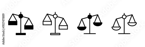 Scales icon set . Law scale icon. Justice sign