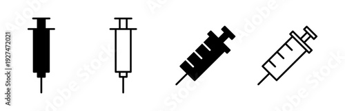 Syringe icon set. injection icon vector.