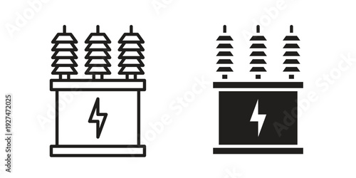 Transformer icon. Outline and flat icons collection. EPS10