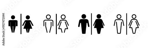 Toilet icon set. restrooms icon vector. bathroom sign. wc, lavatory