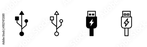 Usb icon set. Flash disk icon vector