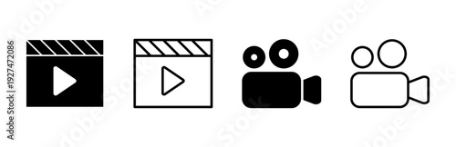 Video icon set. video camera icon vector. movie sign. cinema