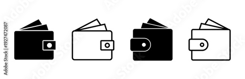 Wallet icon set. wallet vector icon