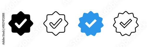 verified icon set. verification check mark. approved icon