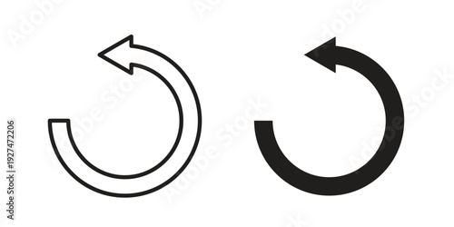 Undo icon. Outline and flat icons collection. EPS10