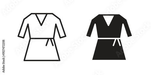 Uniform martial art icon. Outline and flat icons collection. EPS10