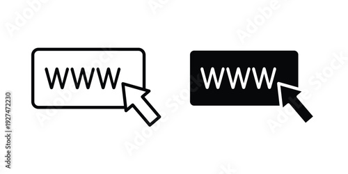 Url icon. Outline and flat icons collection. EPS10