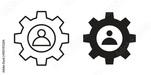 User gear icon. Outline and flat icons collection. EPS10
