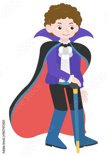 cartoon illustration of a boy with a book sword and gun