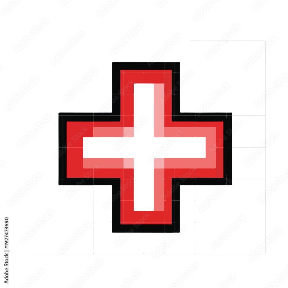 Fototapeta premium Red Cross Symbol on White