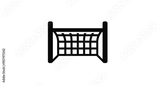 Simple black and white illustration of a badminton or volleyball net