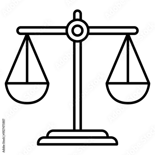 Law justice scales line art icon