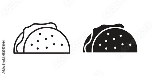 Taco icon symbol vector illustration on white background. Flat design.