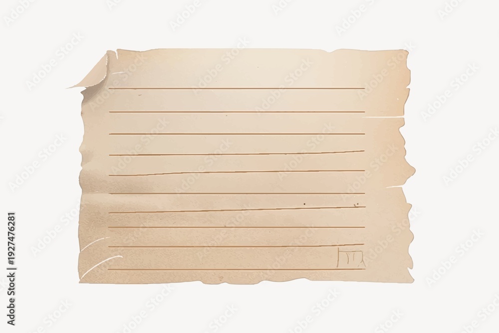 Fototapeta premium Vintage ripped paper illustration