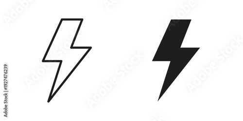 thunderbolt icon symbol vector illustration on white background. Flat design.