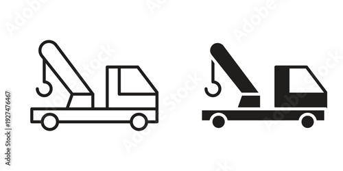 Tow truck icon symbol vector illustration on white background. Flat design.