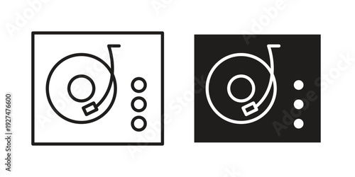 Turntable icon symbol vector illustration on white background. Flat design.